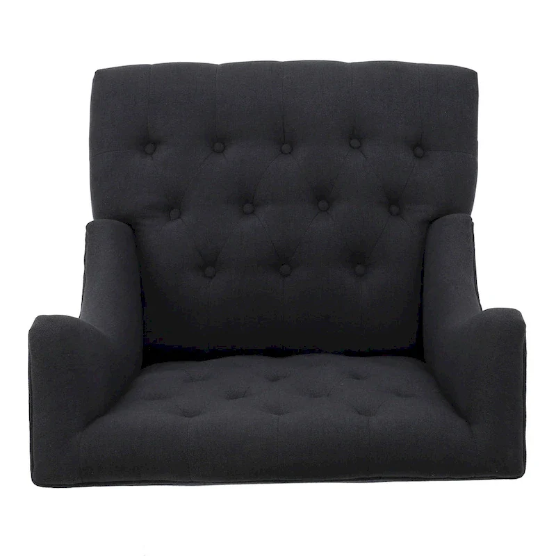 Charcoal 27.5  High Back Upholstered Button Tufted Club Chair