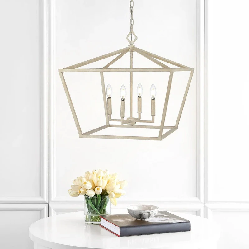 Floyd 4-Light Adjustable Iron Rustic Glam LED Pendant, by JONATHAN Y