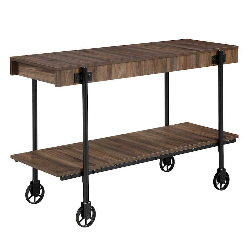 Hyssop Farmhouse 47-inch Metal 1-Shelf Console Table by Furniture of America