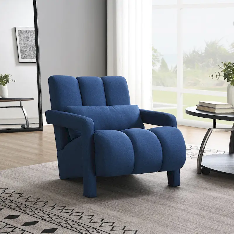 Modern Upholstered Accent Chair with Pillow
