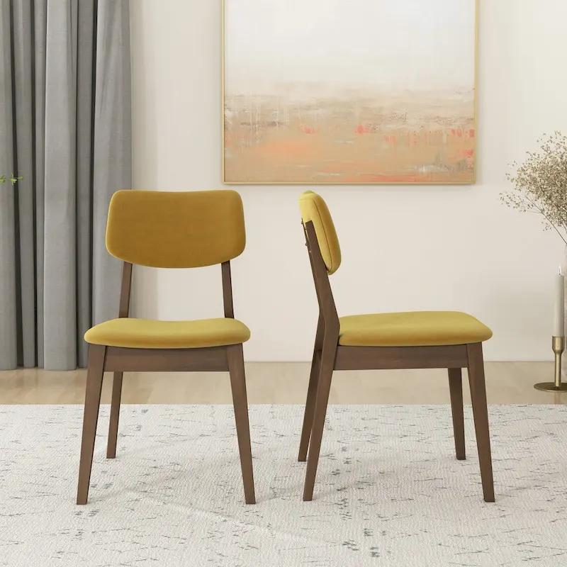 Abrival Mid-Century Velvet Dining Chair (Set of 2)