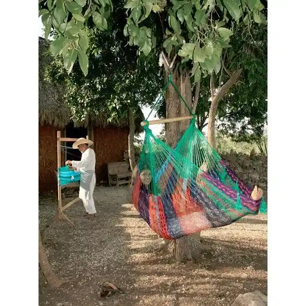 Sunnydaze Mayan Hammock Chair with Wood Spreader Bar & Hammock Stand