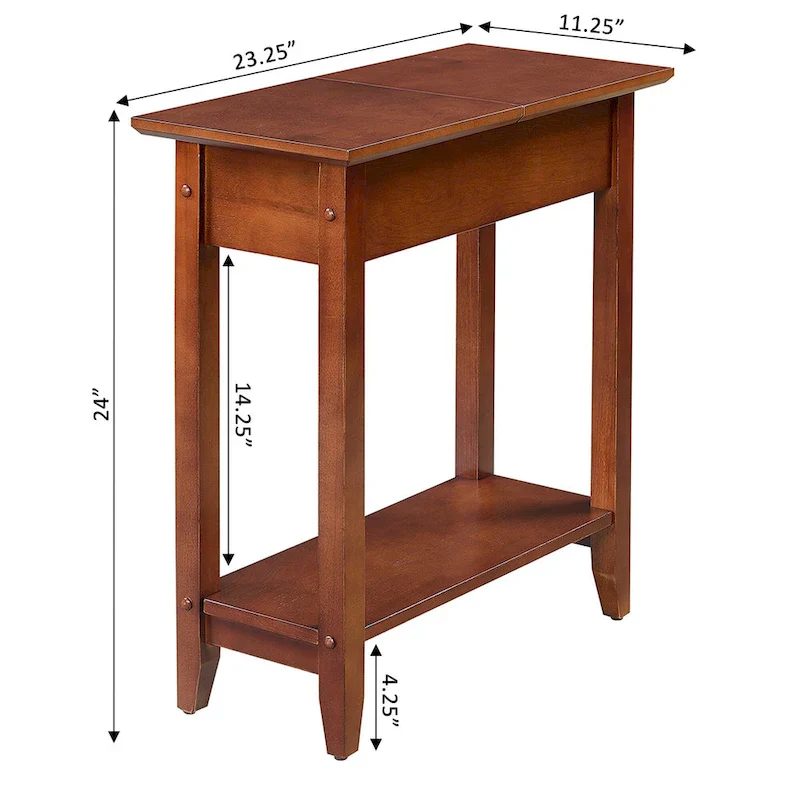Flip Top End Table with Shelf