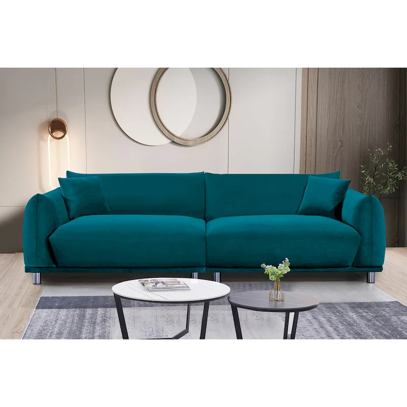 Velvet Sofa with Metal Legs