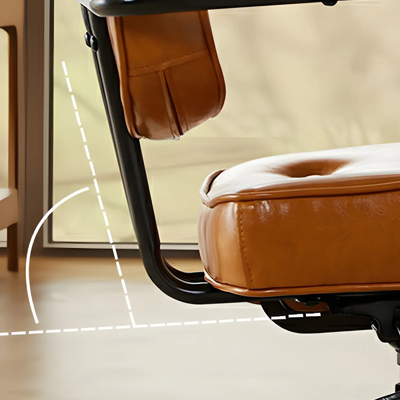 Industrial Leather Upholstered Height Adjustable Swivel Office Chair