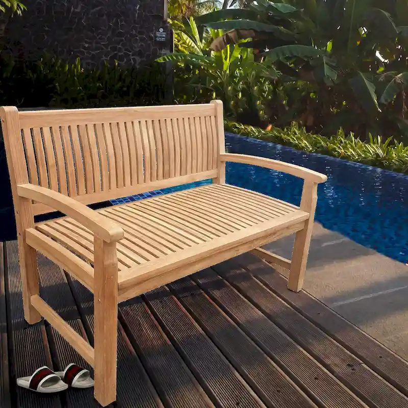 Seven Seas Teak El Mar Teak Wood Outdoor Patio Bench, 4 Foot