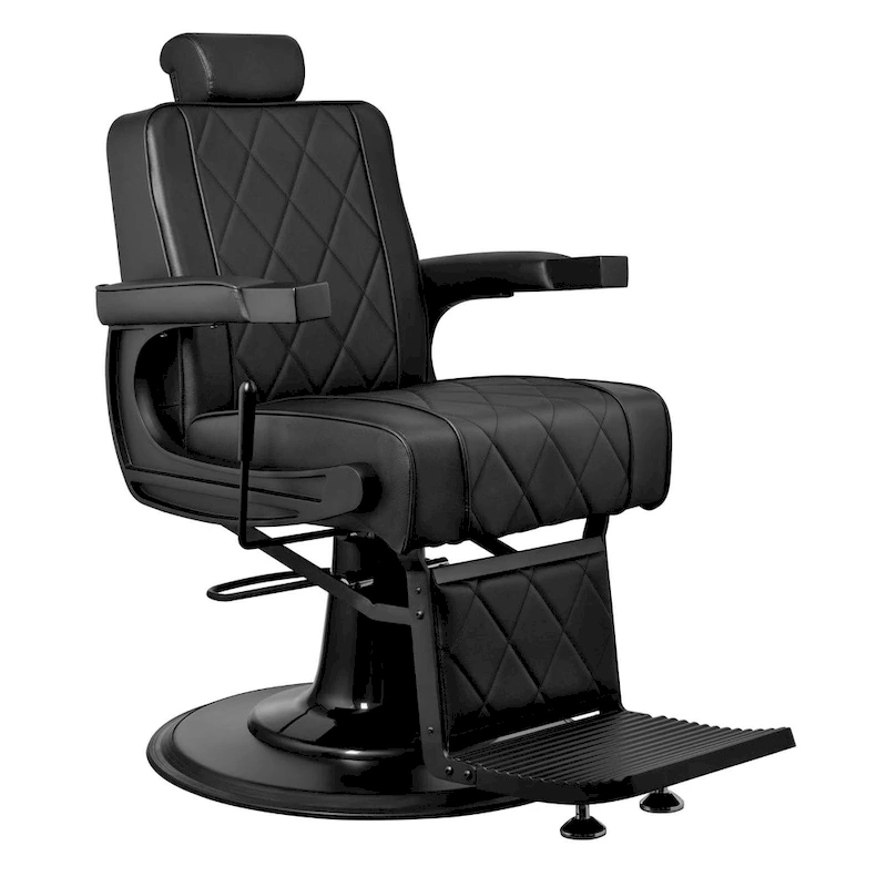 ROGERS Heavy Duty Barber Chair Reclining Barbershop Styling Chair, Black