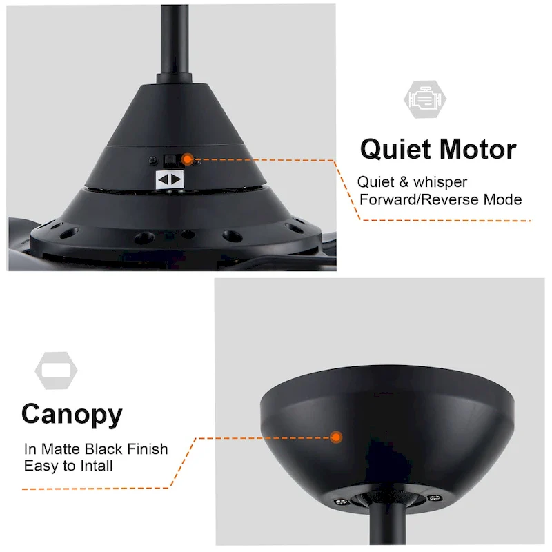 Modern 30 in.Integrated LED Ceiling Fan With Matte Black Blades - 30 INCHES