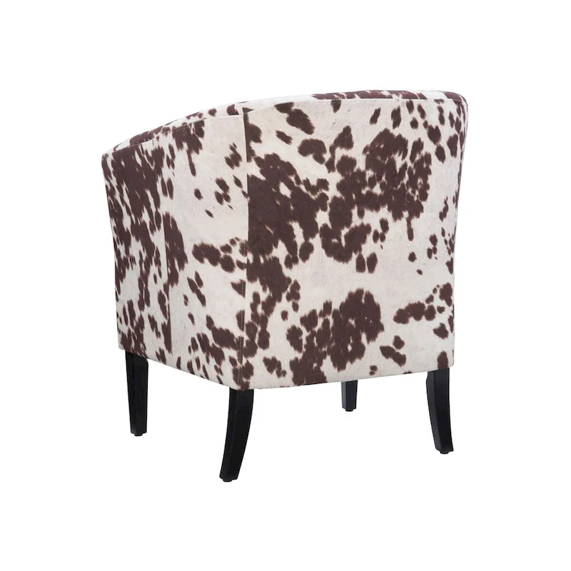 Brown and White Cow Print Club Chair