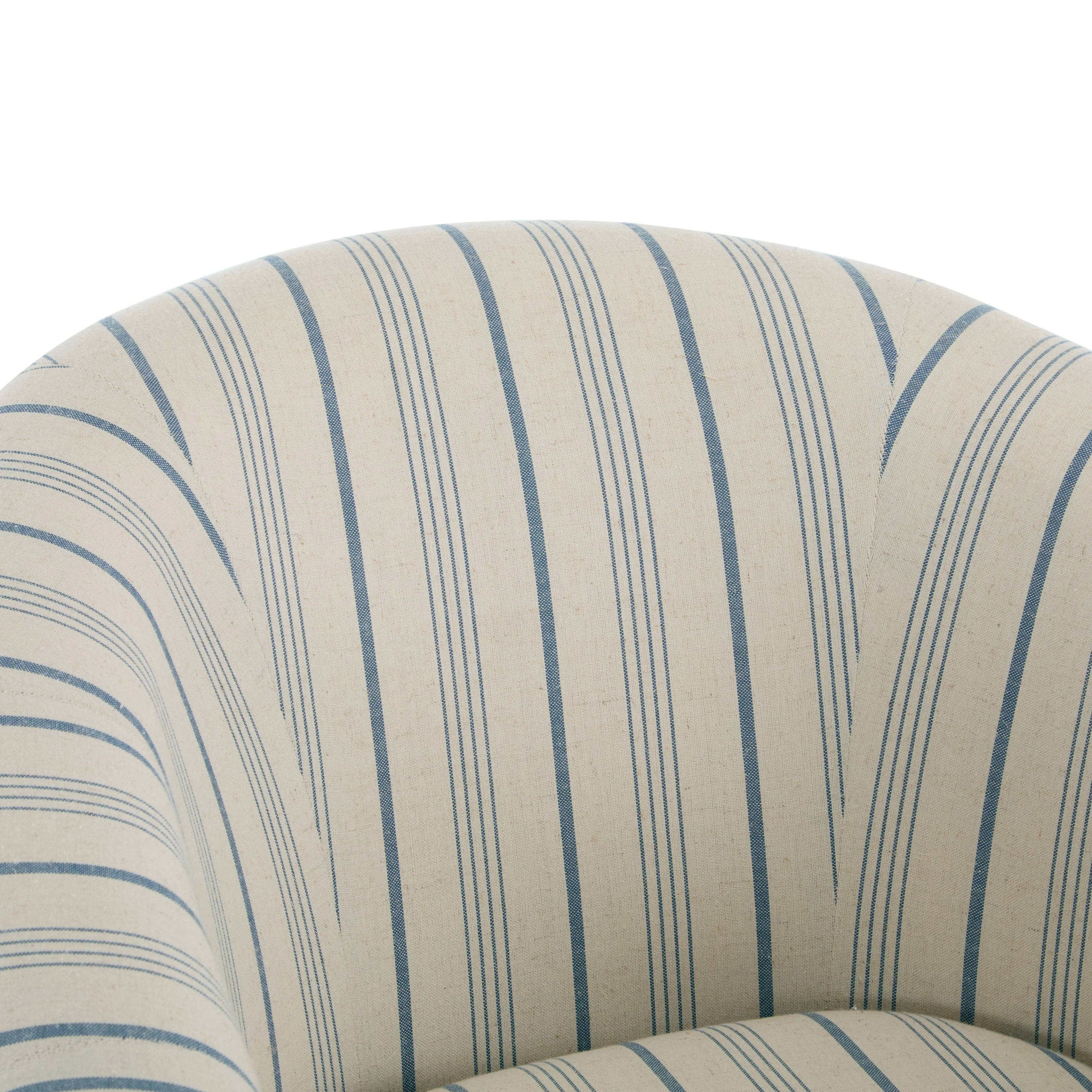 Striped Barrel Club Chair ¨C Channel-Stitched Upholstery with Solid Wood Legs