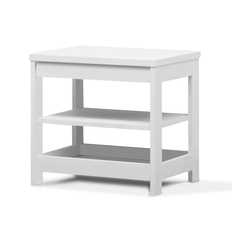 White Classic Single-Drawer Kids Nightstand