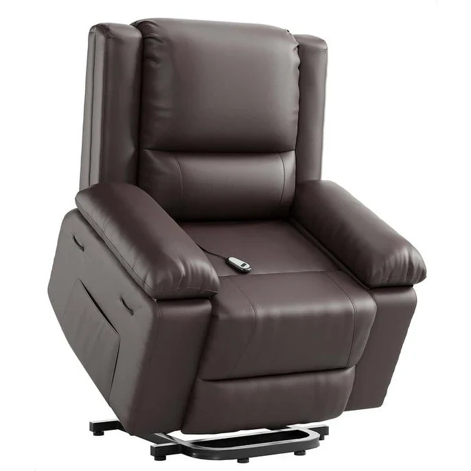 Leather Power Lift Recliner with Heat & Massage