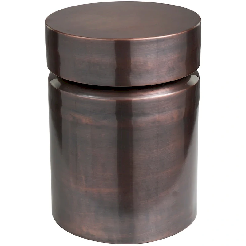 Metal Drum Accent Table - Copper or Black - Roche River Decor