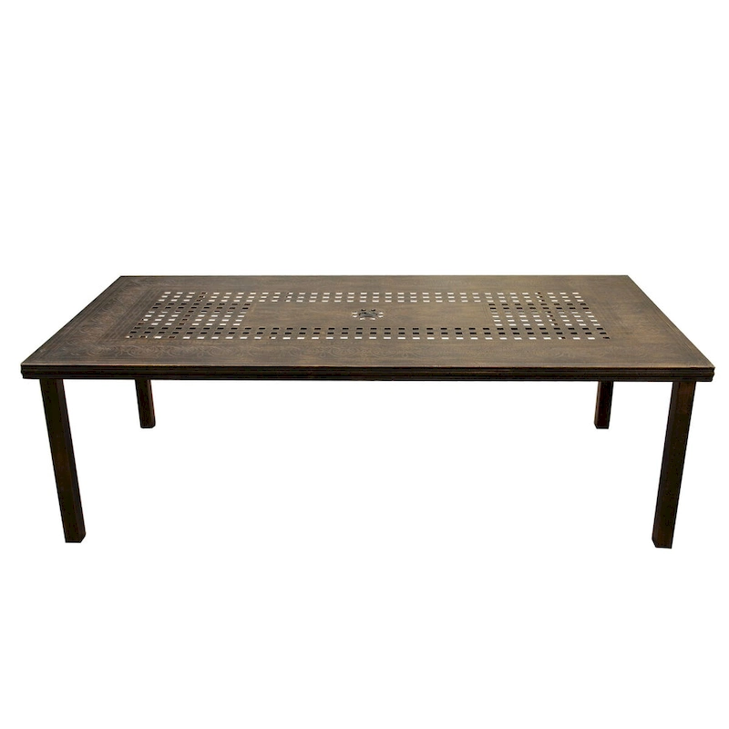 Modern Outdoor Mesh Aluminum 95-in Rectangle Large Patio Dining Table