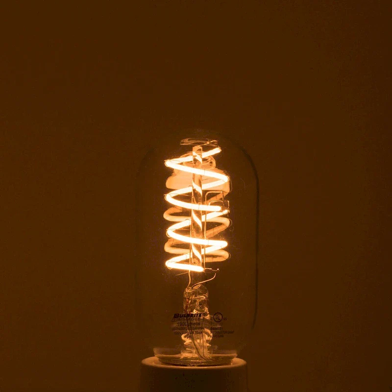 Bulbrite Pack of (2) 4 Watt Dimmable Antique Nostalgic Curved Filament LED Bulb