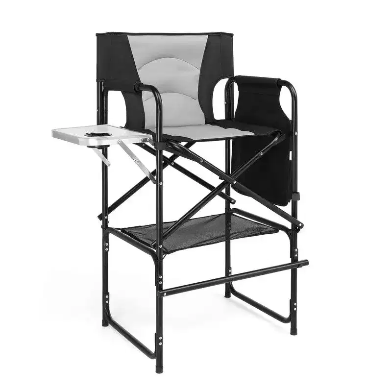 Karl Home 30in Portable Folding Director Chair Makeup Artist Chair with Side Table