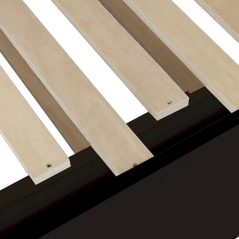 Black Extendable Twin Pine Daybed with Trundle - Sturdy Frame and Slat Kit Included