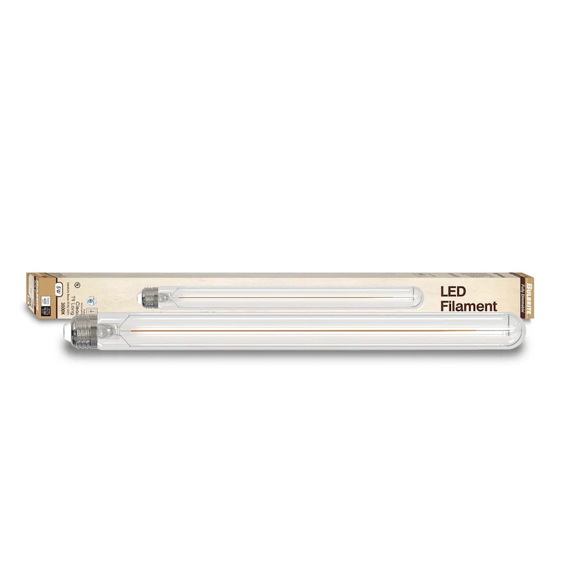 Bulbrite LED Filament Pack of (4) 5 Watt Dimmable 15 Inch T9 Light Bulb with Clear Glass Finish and Medium (E26) Base