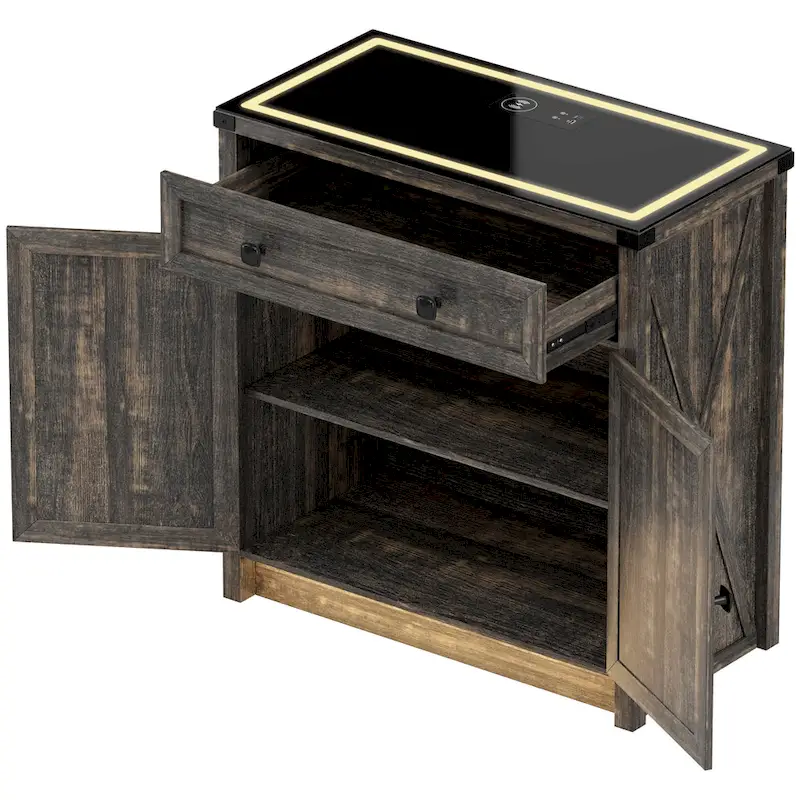 31.5 Wide Sideboard With Led Light - N/A