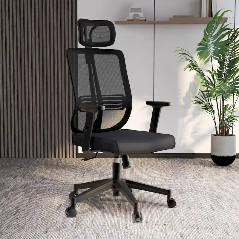Ergonomic Mesh Office Chair with Headrest, Adjustable Height & Armrests
