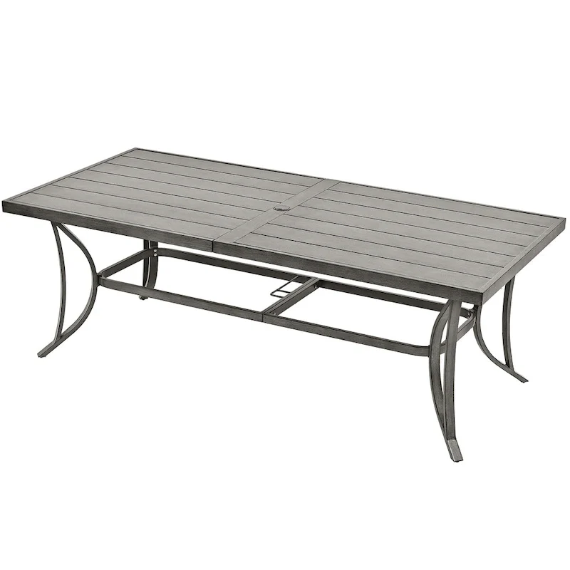 35.5 W Outdoor Aluminum Dining Table with Umbrella Hole