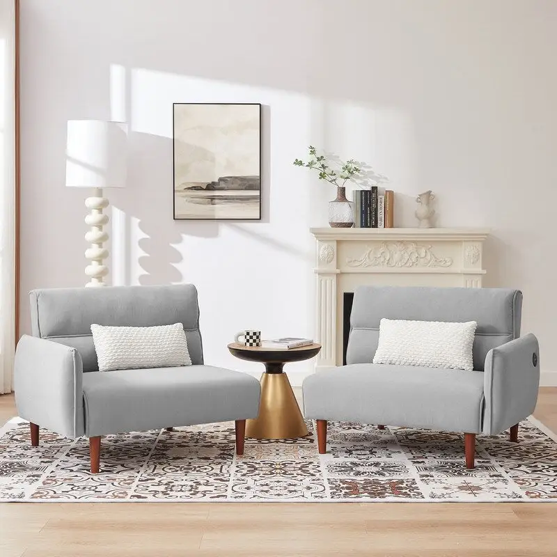 GEITIN Convertible Futon Sofa Bed with 2 Pillows