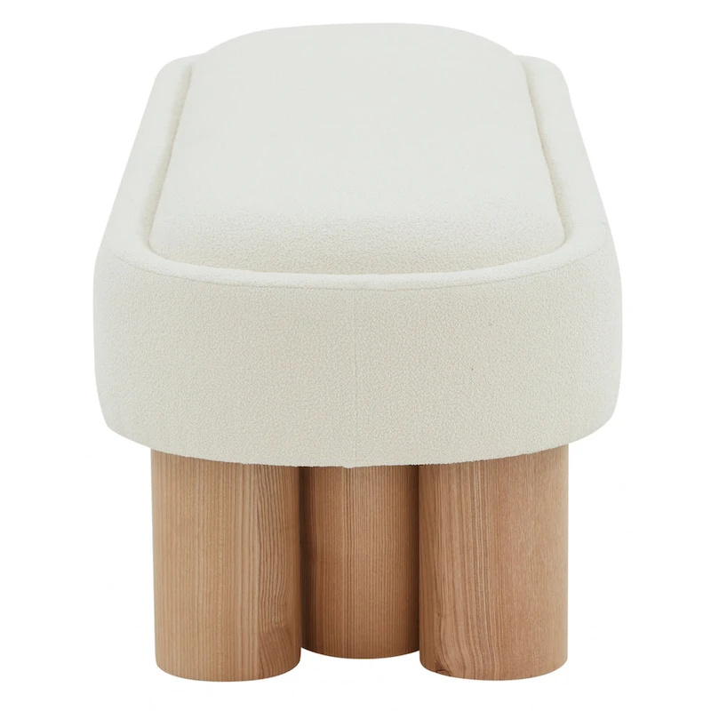 SAFAVIEH Couture Faina Boucle Bench - 60 In W x 19 In D x 18 In H - 60Wx19Dx18H