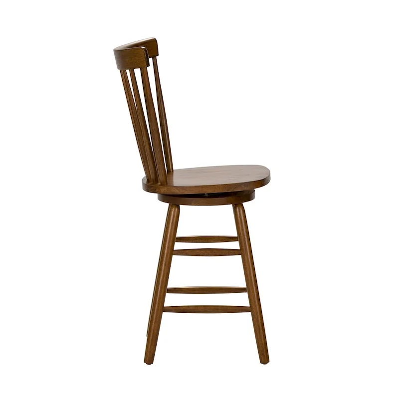 Swivel Counter Chair – Tobacco Finish, Rustic Farmhouse Kitchen Stool