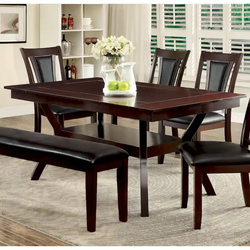 Copper Grove Schmidt 64-inch Wood Dining Table with Shelf