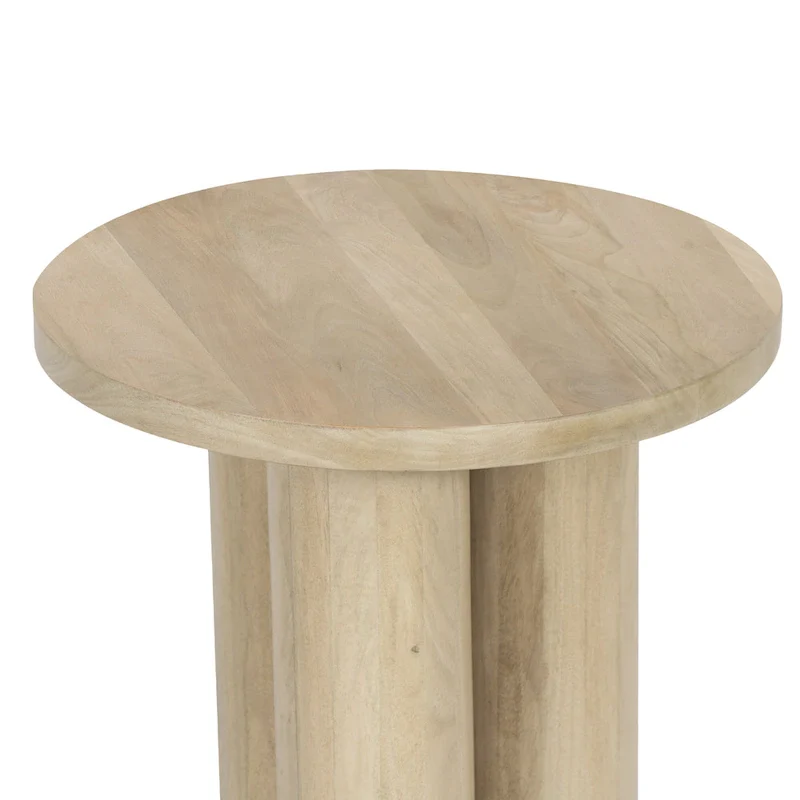 Round Side Table - Natural Brown, Farmhouse Style, Single User