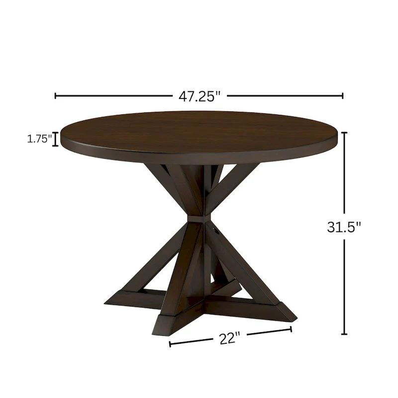 Roundhill Furniture Windvale Cross-Buck Base Dining Table