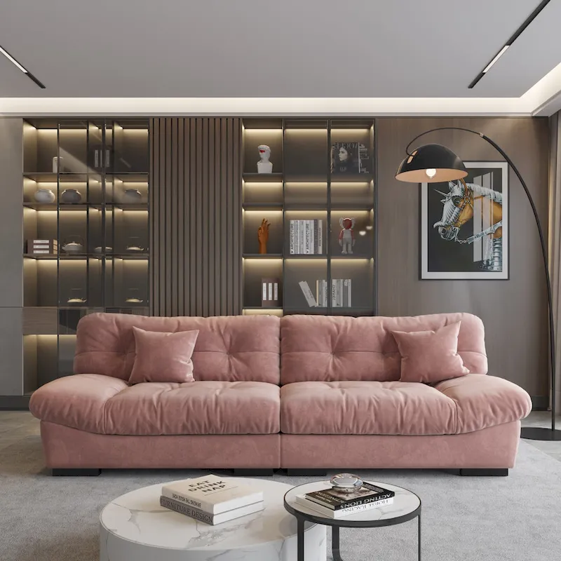 105  Minimalism Cloud Sofa Loveseat with Two Pillow