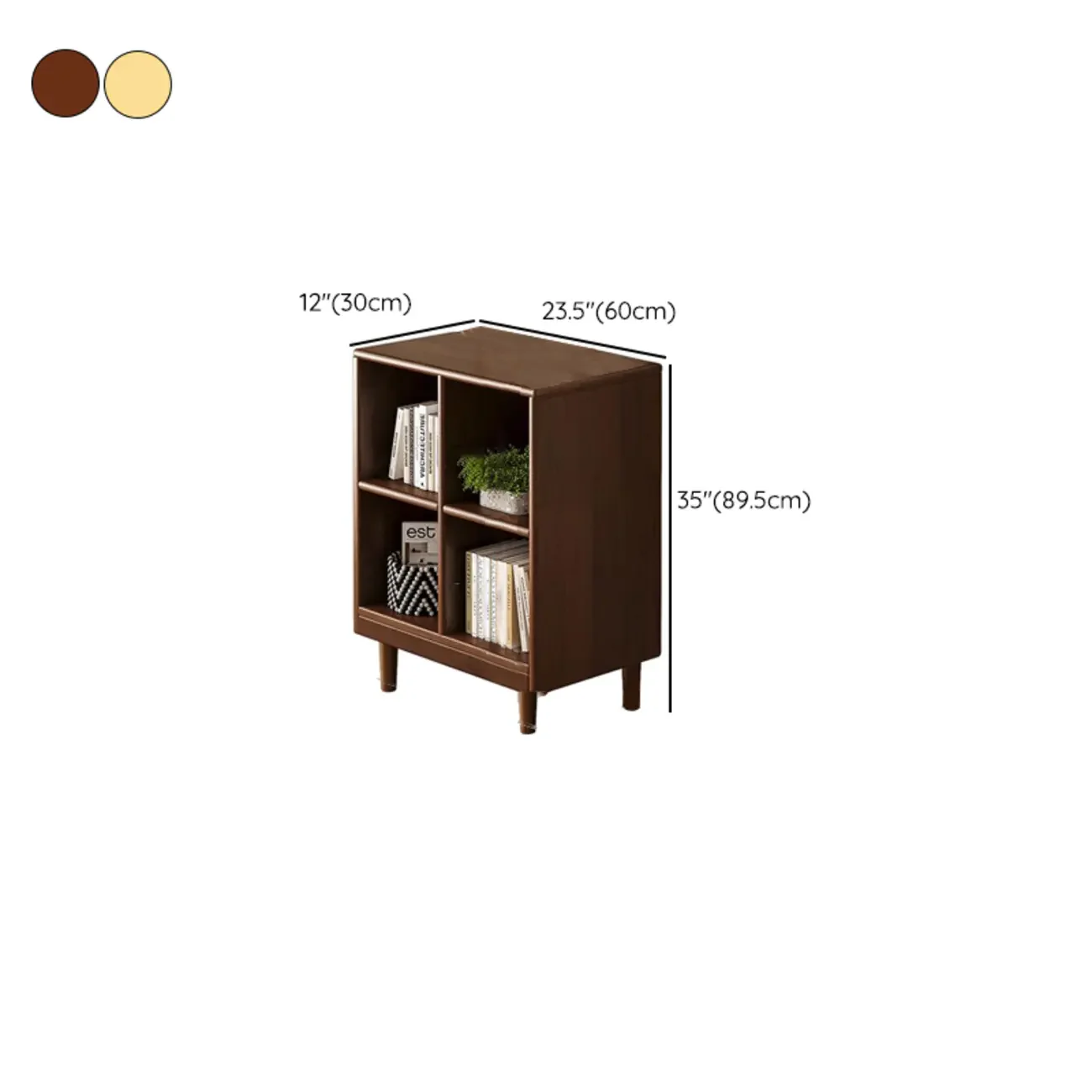 Brown Natural Wood Freestanding Modular Cube Bookcase