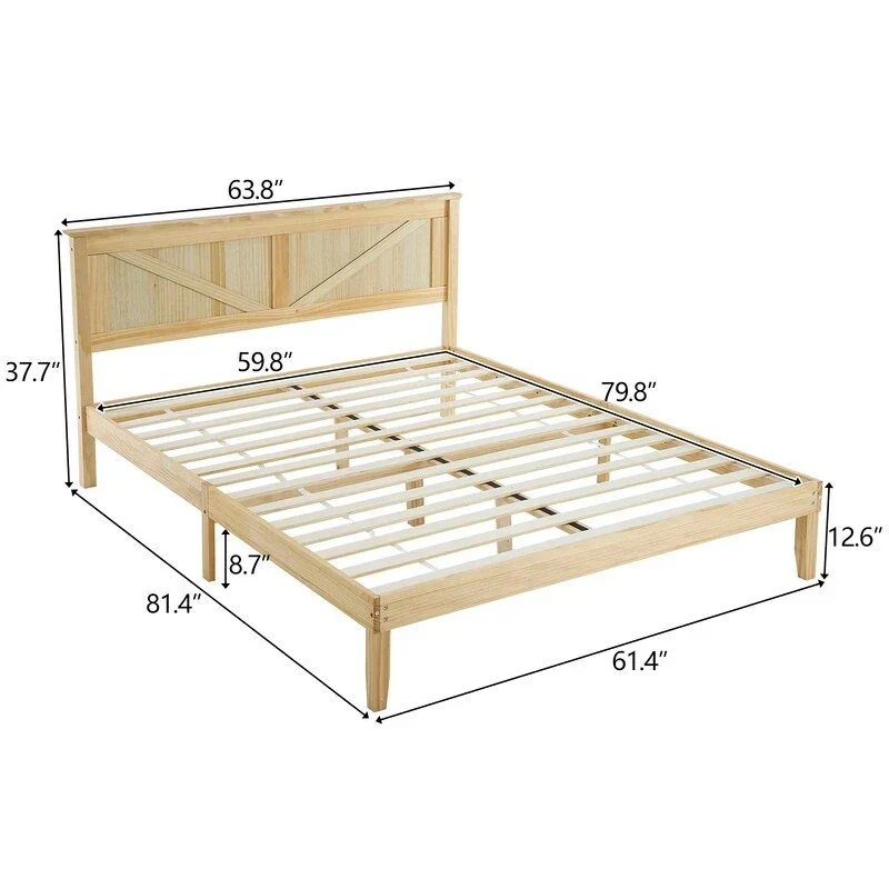 Wooden beds without footboards