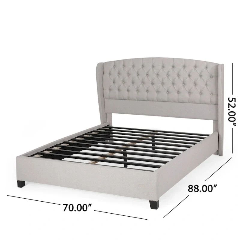 Costello Upholstered Tufted Fabric Queen Bed Set by Christopher Knight Home