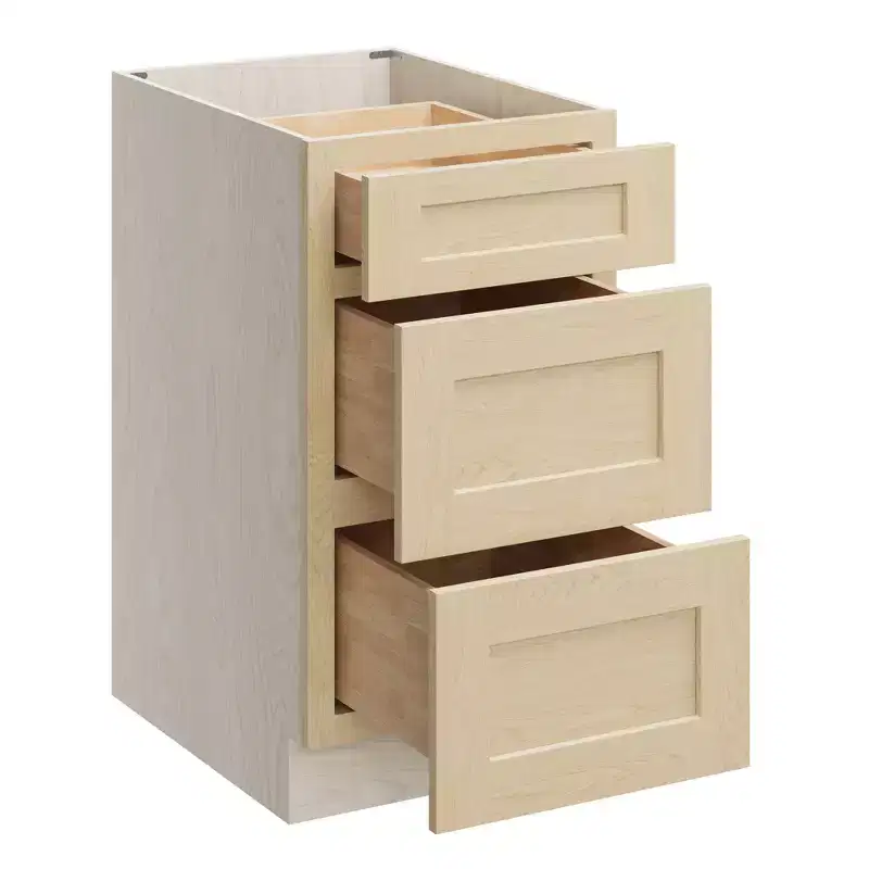 CASAINC 18 in. W x 24 in. D x 34.5 in. H Base Kitchen Cabinet with 3 Soft-Close Drawers  RTA Plywood Cabinets