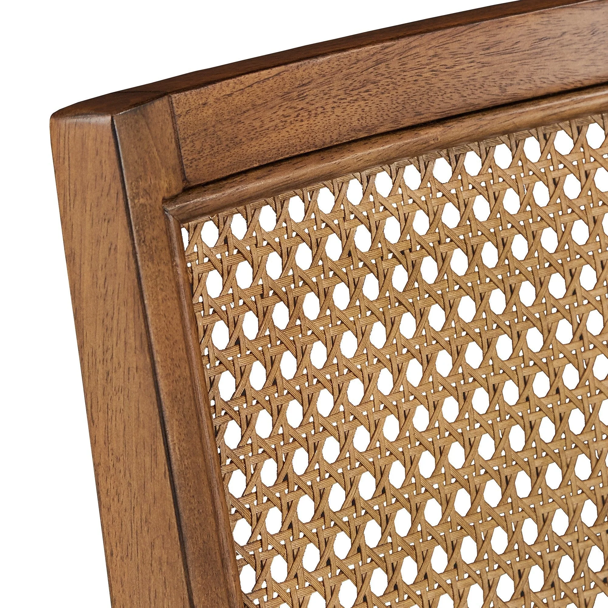 Ronda Beige Linen Rattan Back Dining Chairs (Set of 2)