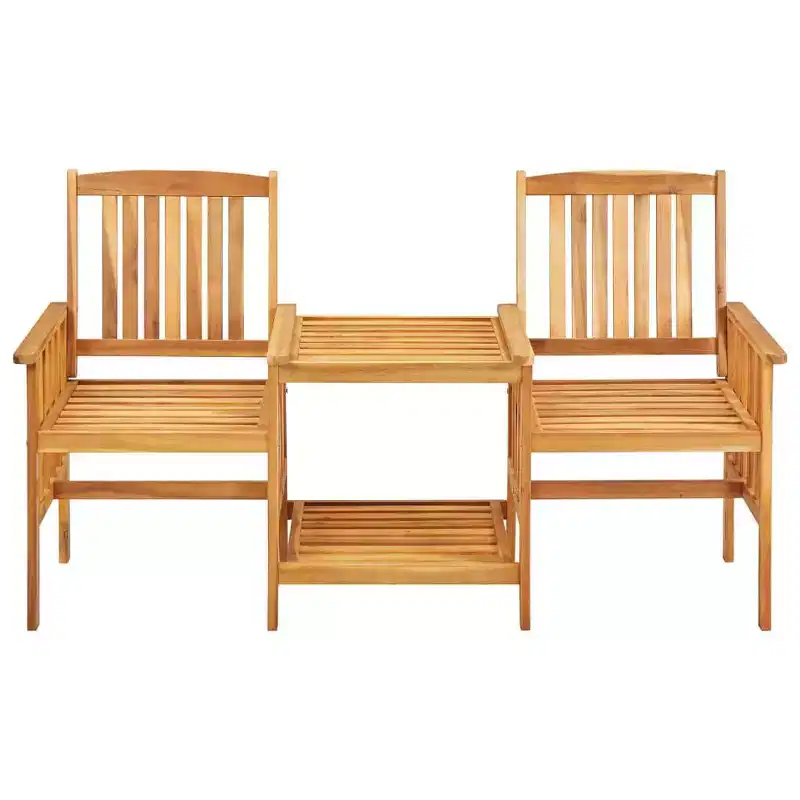 vidaXL Patio Chairs with Tea Table 62.6x24x36.2 Solid Acacia Wood