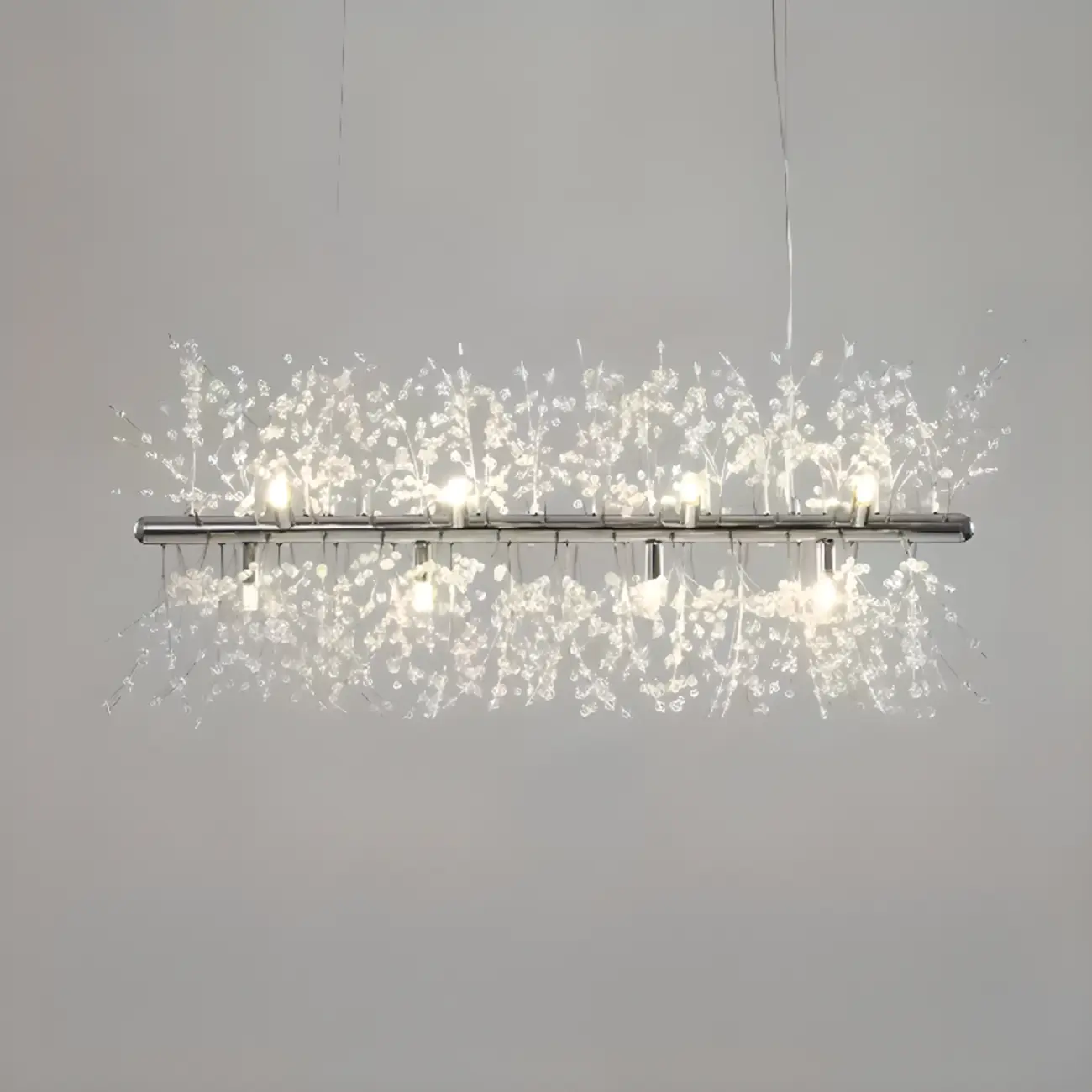 Golden Geometric Crystal Island Light Adjustable Hanging Length