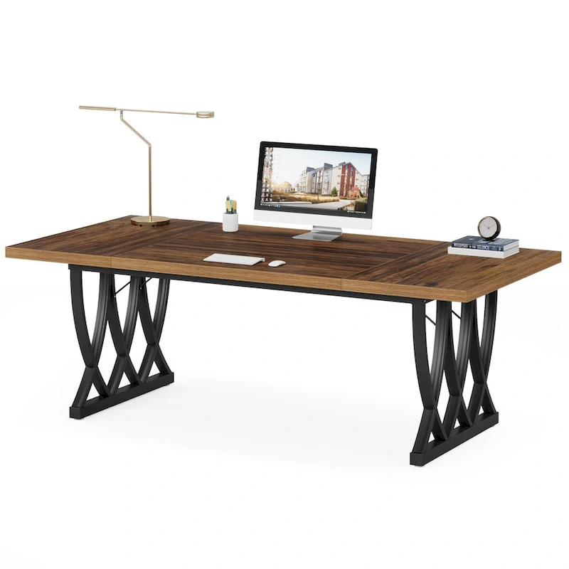 71 Wood Metal Home Office Executive Computer Desk Writing Table