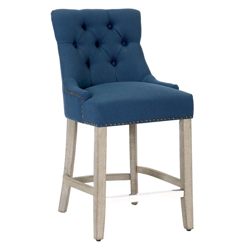 Upholstered Button Tufted Counter Bar Stool