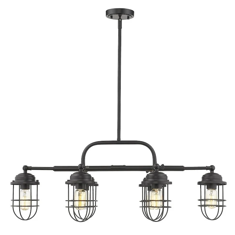 Carbon Loft Barton Linear Black Steel Pendant Light