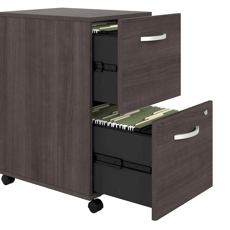 2 Drawer Mobile File Cabinet with Lock and Casters