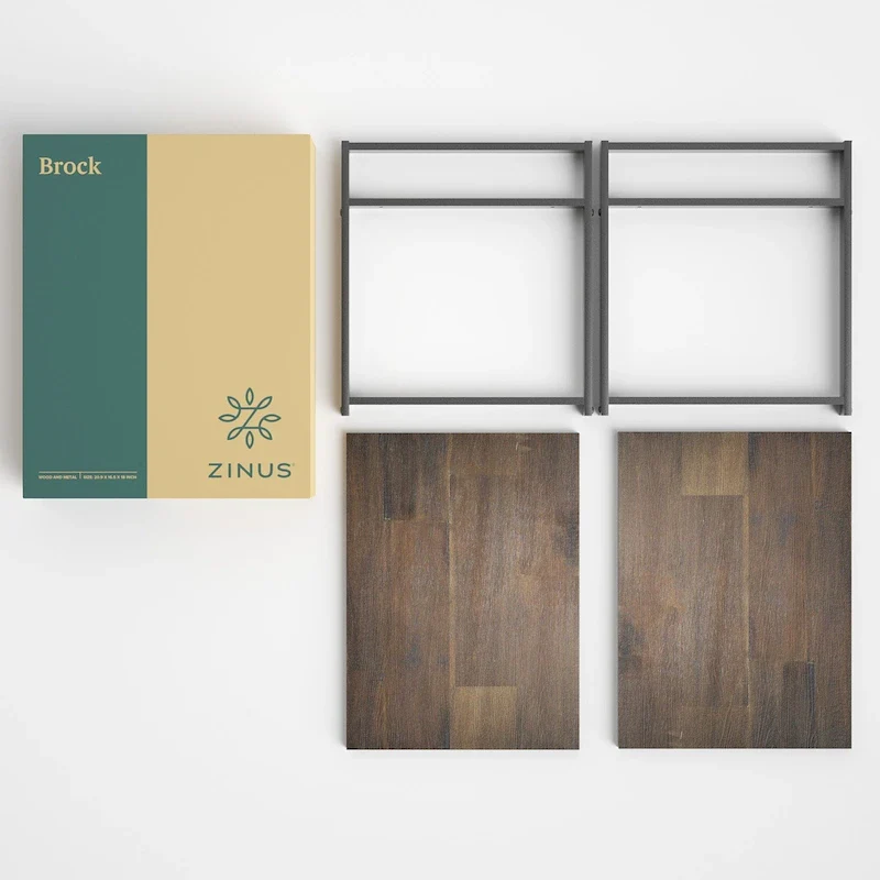 Priage by ZINUS 21 Brown Solid Wood Side Table