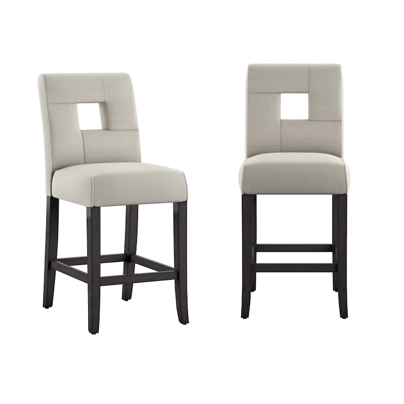 Brda Keyhole Counter Height High Back Stools (Set of 2) - Stool