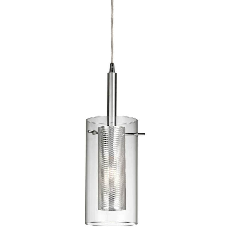 1-light Polished Chrome/ Steel Mesh Pendant - Polished chrome - Polished chrome