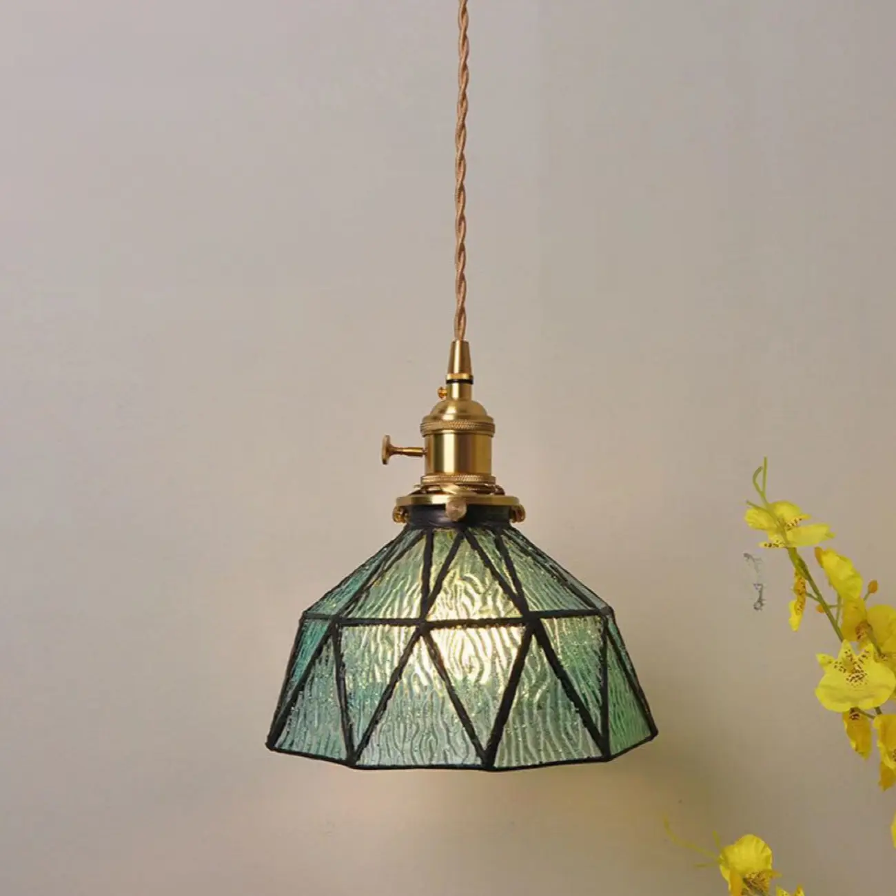 Modern Geometric Glass LED Hanging Pendant Light