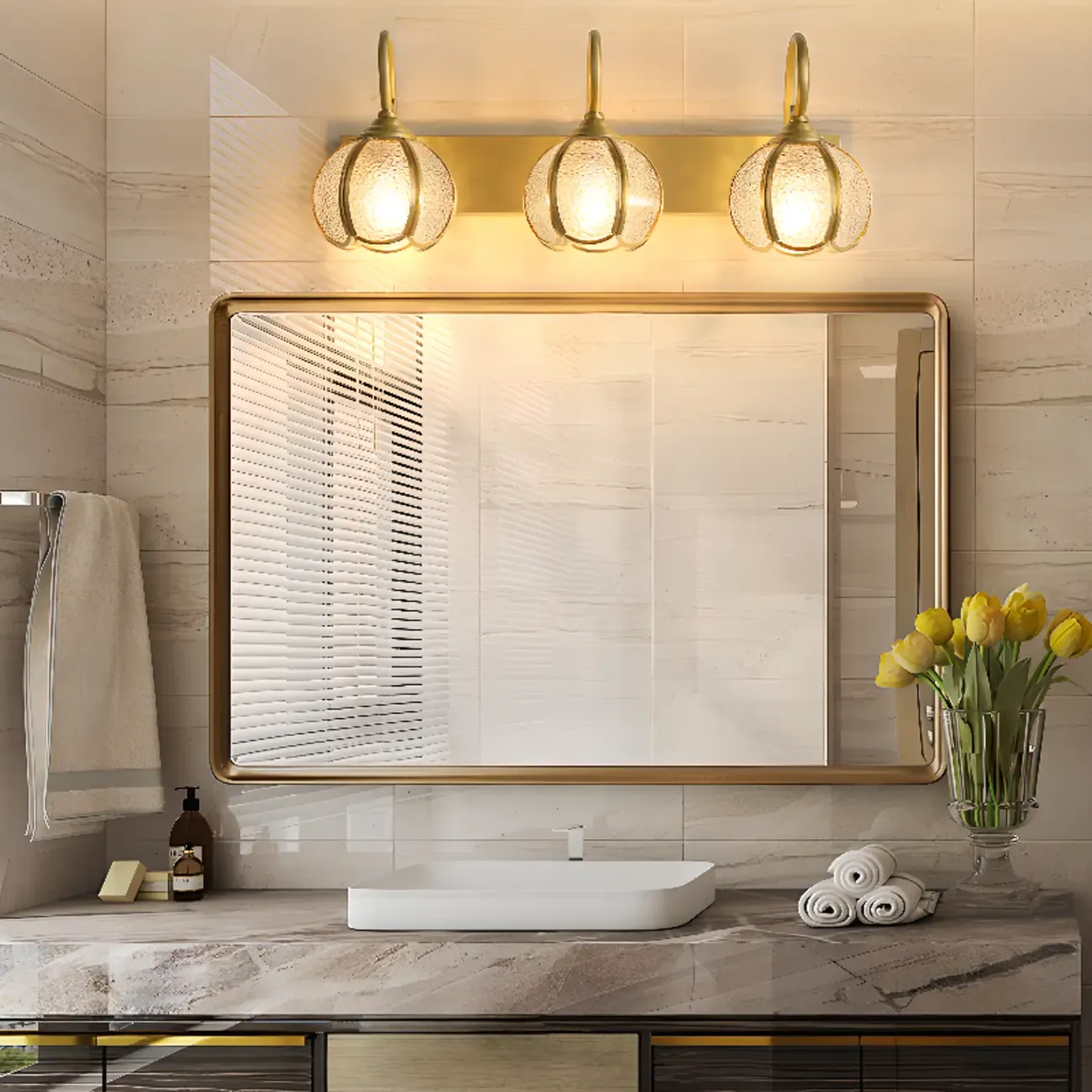 Mini Modern Vintage Globe Brass Vanity Light in 2/3 Lights