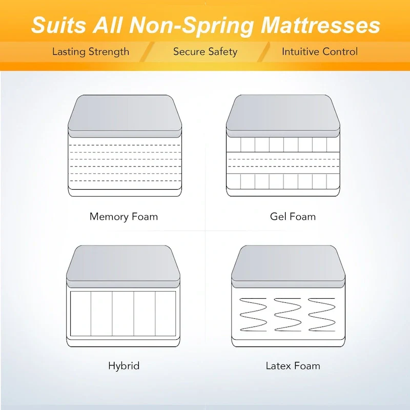 Massaging Zero Gravity Adjustable Bed with Wireless Remote and Underbed Lighting