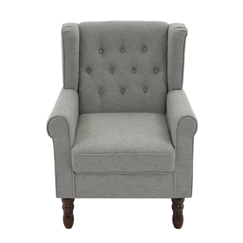 Button-Tufted Accent Chair Wingback Armchair - 38H